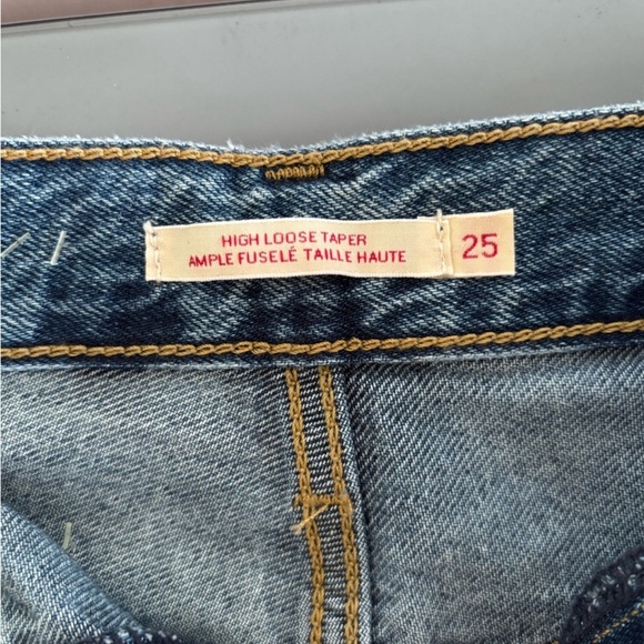 Levi's High Loose Taper Blue Denim Jeans - Picture 6 of 7